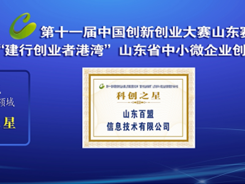 公司荣获山东省“科创之星”荣誉称号